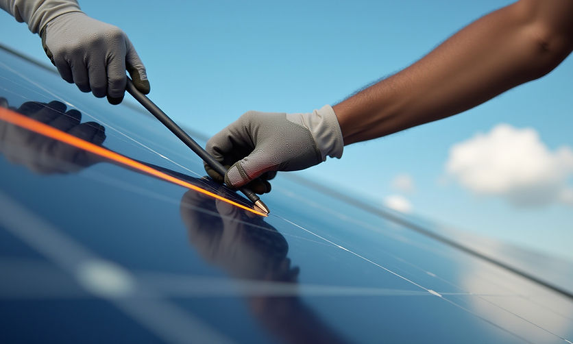 Solar panel maintenance work