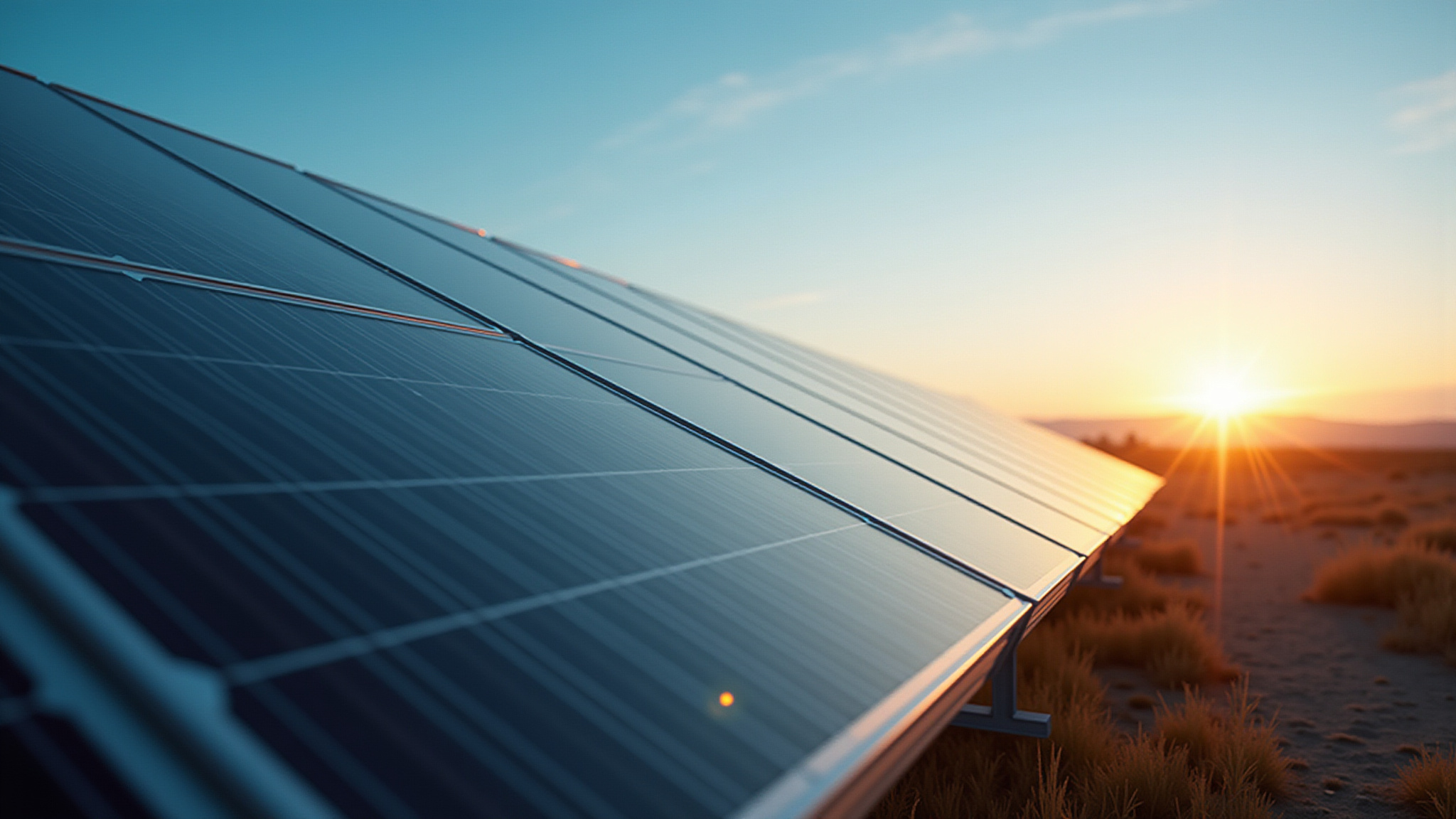 Solar panels in field